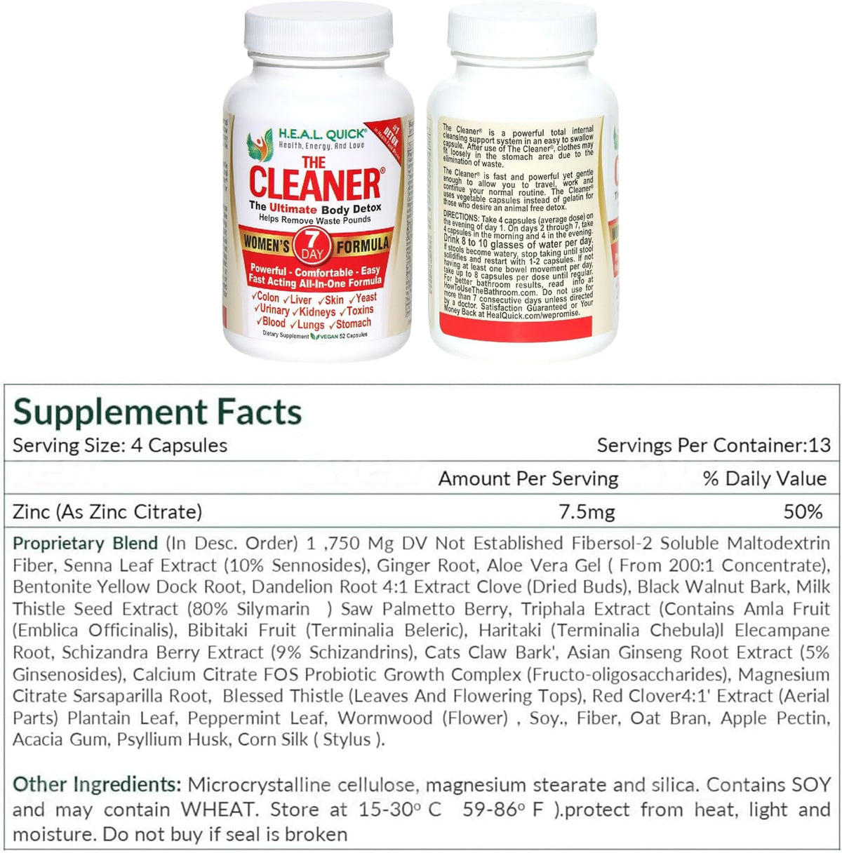 Century Systems The Cleaner Detox, Powerful 7-Day Complete Internal Cleansing Formula for Women